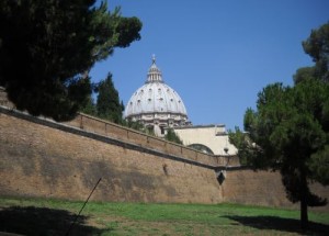 St. Peter's dome from outside the Vatican City