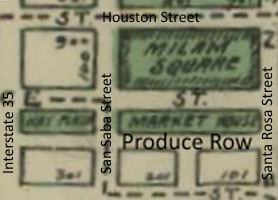 1908 San Antonio Map of the Market Square area