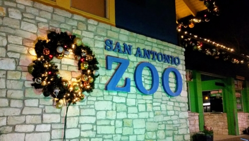 San Antonio Zoo Entrance, Christmas 2018